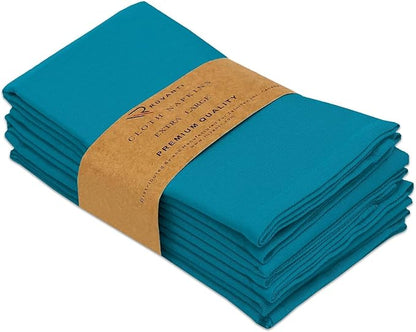Ruvanti Cloth Napkins Set of 4, 18x18 Inches Napkins Cloth Washable, Soft, Durable, Absorbent, Cotton Blend. Table Dinner Napkins Cloth for Hotel, Lunch, Restaurant, Wedding Parties - Teal
