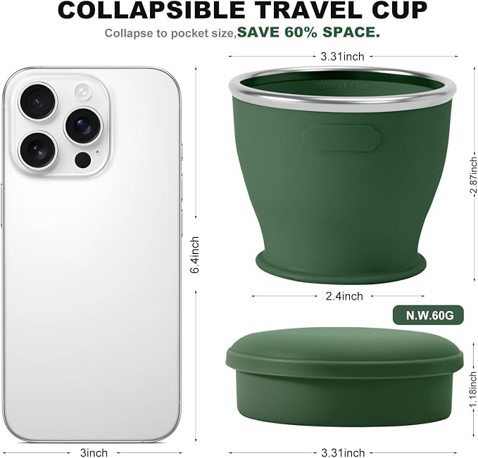 Collapsible Travel Cup, BPA-Free Reusable Water Cup | Lightweight Drinking Cups - Image 6
