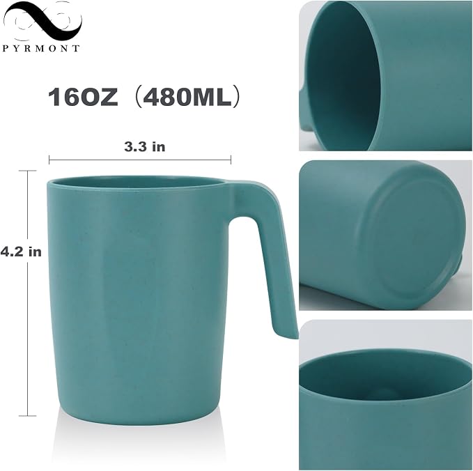 PYRMONT Wheat Straw Cups 16 Oz Alternative Plastic Cups - Image 2