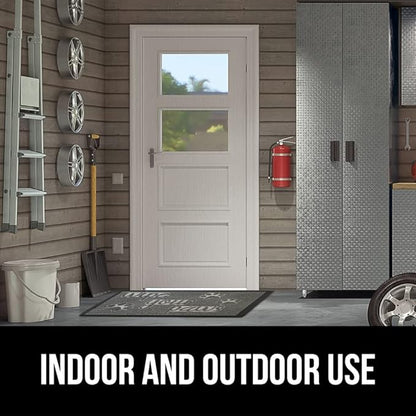 GORILLA GRIP 100% Waterproof All-Season WeatherMax Doormat, 47x35, US Designed Natural Rubber, Stain and Fade Resistant, Low Profile Indoor Outdoor Door Mats, Easy Clean Patio Mat, Stone Paws