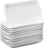 Irenare 12 Pcs 10 Inch Rectangular Salad Plates White Rectangular Porcelain Dessert Plates Appetizer Serving Tray Rectangular Porcelain Platters for Fruit Sushi Dinner Parties, Microwave, Oven Safe