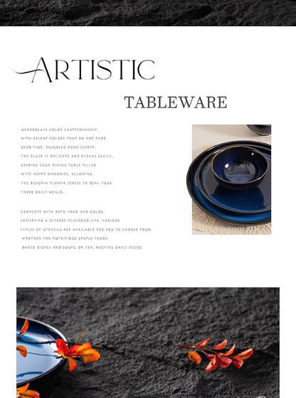 4-piece set, natural active glaze plate and bowl set, microwave and dishwasher - Image 6