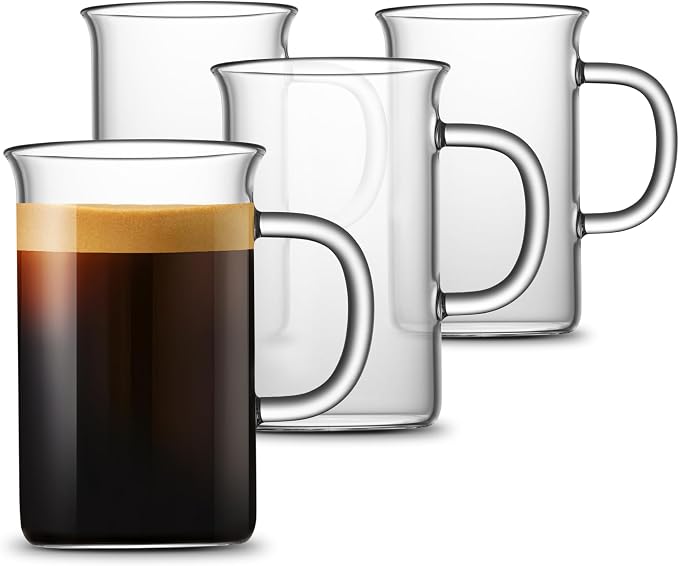 LUXU Glass Coffee Mugs, 13 oz Ice coffee cups, Borosilicate Glass Mugs by LUXU