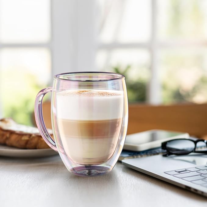 Double Wall Glass Coffee Mugs Set of 2, 12 Oz Coffee Mugs - Image 7