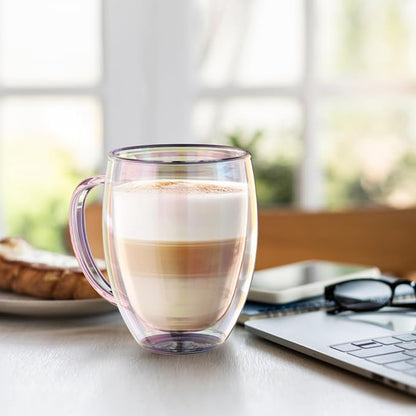Double Wall Glass Coffee Mugs Set of 2, 12 Oz Coffee Mugs - Image 7