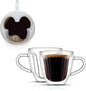 JoyJolt Disney Mickey Mouse 3D Espresso Cups 5.4oz Glass Set of 2 by JoyJolt