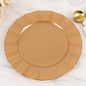 Efavormart 10 Pack | Gold 11" Round Plastic Dinner Plates, Disposable Tableware by efavormart