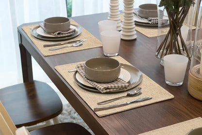 homing Cotton Linen Placemats Set of 6, Cloth Washable Farmhouse Dining Table Mats for Indoors & Outdoors, Easy to Clean, Linen, 13 x 19 Inch
