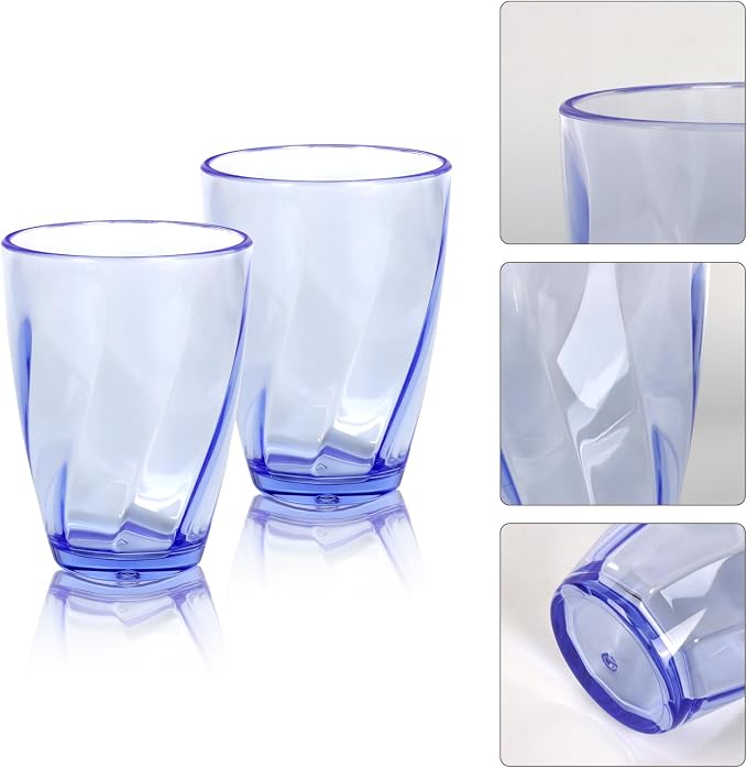 Topsky 12-ounce Plastic Water Tumblers | Set of 4 Transparent Unbreakable - Image 5