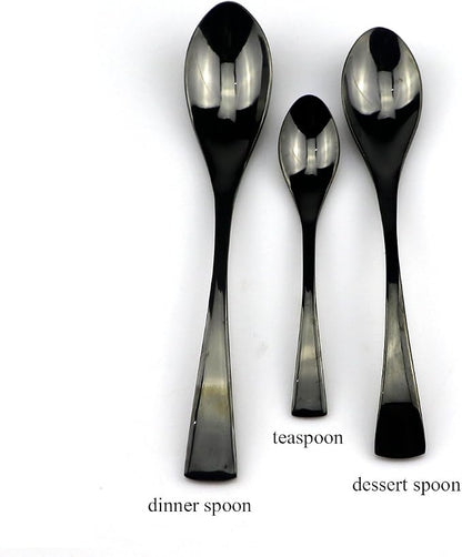 JASHII 18/10 Stainless Steel 20 Piece Mirror Polished Black Flatware Set - Image 5