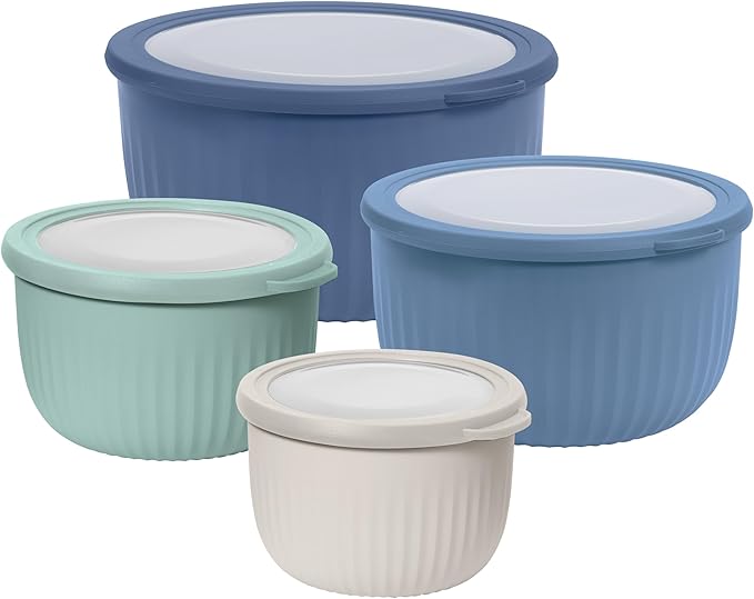 Oggi Set of 4 Prep, Store & Serve Plastic Bowls by Unknown