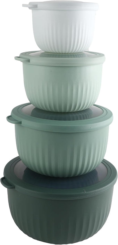 COOK WITH COLOR Prep Bowls with Lids- Wide and Deep Nesting Plastic Small by CookwithColor