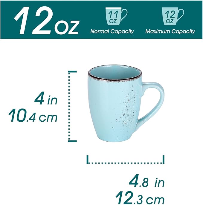 vancasso Navia Coffee Mug Set of 4, Ceramic 12 Oz Coffee Cups - Image 2