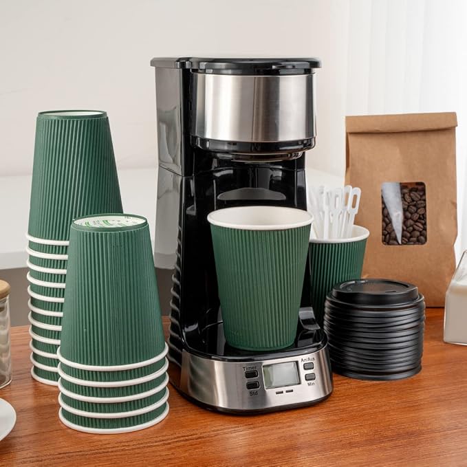 Restaurantware-12 Ounce Disposable Coffee Cups, 500 Ripple Wall Hot Cups - Image 7