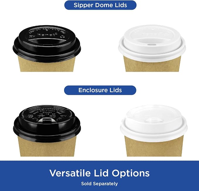 Karat 8 oz Coffee Cups, Kraft Disposable Paper Hot Cups, 1000ct | C-K508K - Image 3