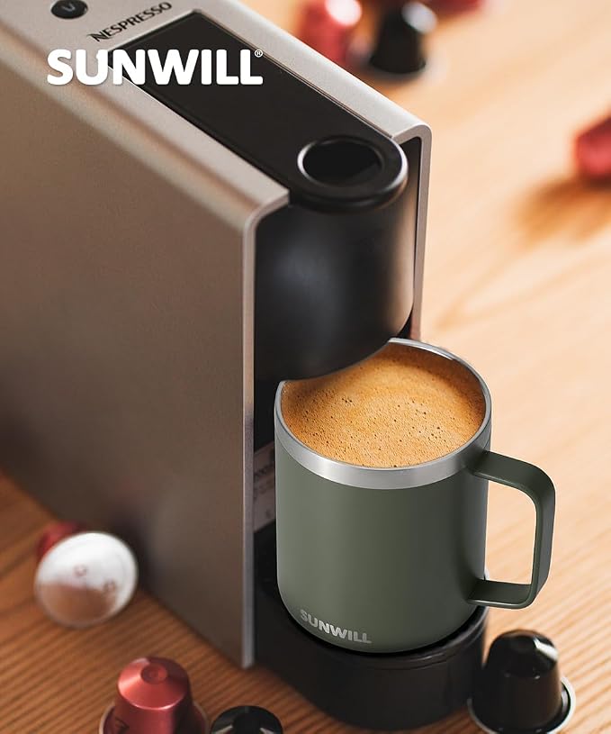 SUNWILL Travel Coffee Mug with Lid, Insulated Tumbler with Handle, 14 oz - Image 6