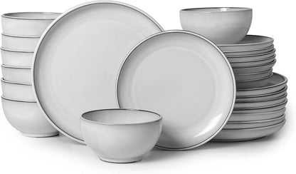 24 Piece Stoneware Dinnerware Set by Pokini