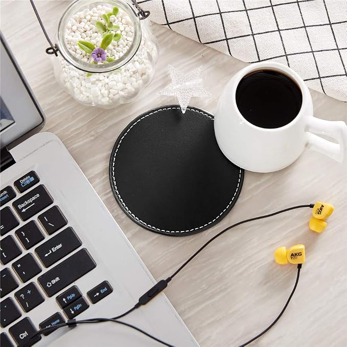 Coasters for Drinks, Thipoten Leather Coasters - Image 3