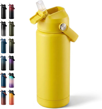 Fijinhom 18oz Insulated Stainless Steel Water Bottle, Wide Mouth Double Wall by Fijinhom