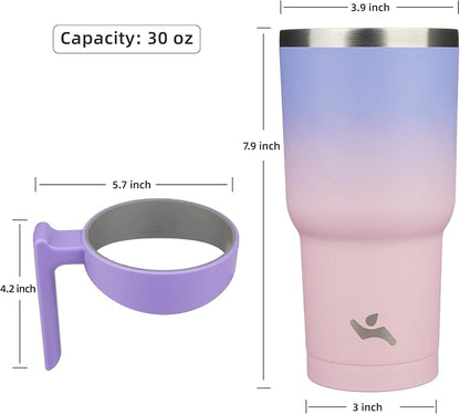Konokyo 30 oz Tumbler with Handle and Straw, Insulated Travel Mug | Pastel - Image 4
