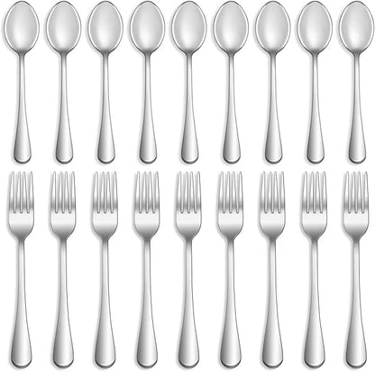 24 Pcs Forks and Spoons Silverware Set, Food Grade Stainless Steel Flatware by MUTNITT