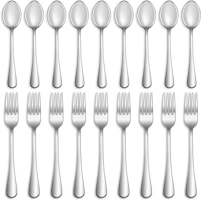 12 Pcs Forks and Spoons Silverware Set, Food Grade Stainless Steel Flatware by MUTNITT