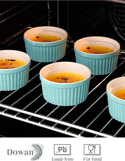 DOWAN Ramekins 6 oz Oven Safe for Creme Brulee Souffle, Porcelain Ramekin for - Image 3