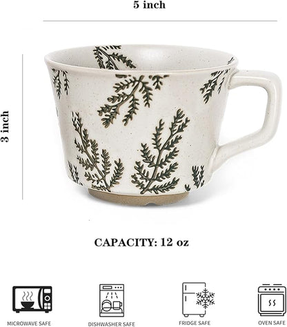 Vintage Ceramic Mug Set - 12 oz Unique Ceramic Coffee Mugs & Tea Cups - Image 4