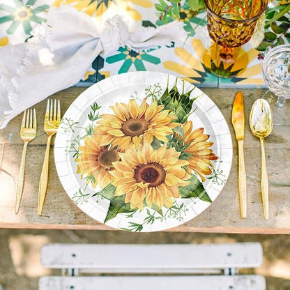 WRAPAHOLIC 25Pcs Sunflower Paper Plates - Image 3
