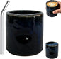18oz Ceramic Coffee Mug with Sip Hole, Handleless Tumbler in a Vintage Kiln by Unknown