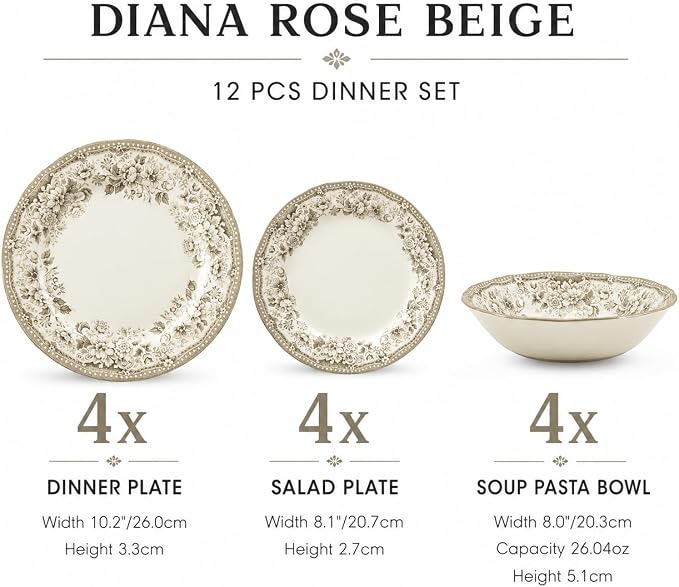 12-Piece Porcelain Dinnerware Set - Image 2