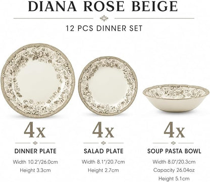 12-Piece Porcelain Dinnerware Set - Image 2