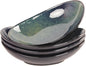 Ceramic Serving Platters Set of 4, 9.6 Inch Curved Oval Deep Salad Plates for Entertaining, Modern Kitchen Dishes, Trays for Dinner, Fruit, Salad, Pasta, burgers - Dishwasher Microwave Safe