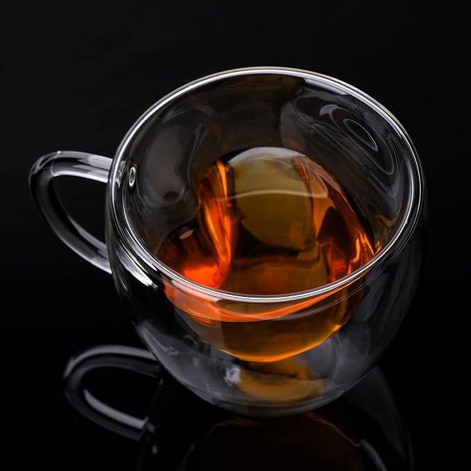 Heart Shaped Double Walled Insulated Glass Coffee Mugs or Aesthetic Tea Cups - Image 5