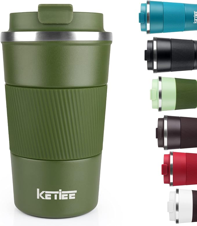 KETIEE Travel Coffee Mug 12oz: Vacuum Insulated Coffee Cup by KETIEE