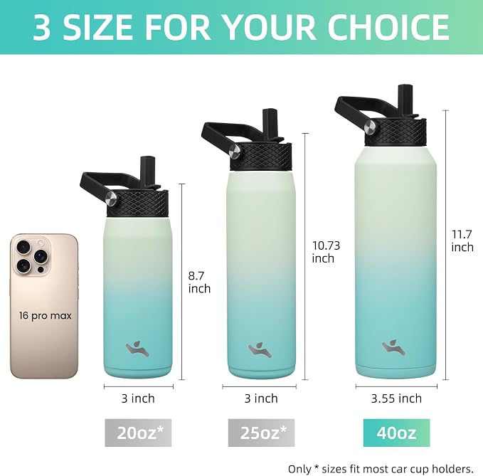 Konokyo 40 oz Insulated Stainless Steel Water Bottle - Image 5