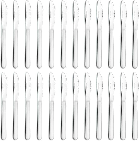 24 Pieces Dinner Knives Set, 8.1" Inches Table Knives Set, Durable Butter Knife by Funnydin