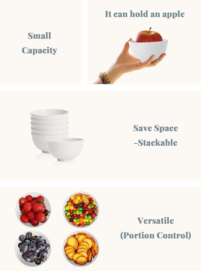 Unbreakable Wheat Straw Small Bowls 10 OZ Dessert Bowls Set of 6 Mini Bowl - Image 5