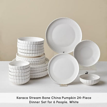 Karaca 24-Piece Bone China Pumpkin Dinnerware Set - Image 4