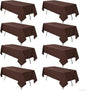 8 Pack Brown Tablecloth 60 x 126 Inch Rectangular Table Cloth for 8 Foot Rectangle Tables, Wrinkle Resistant Washable Rectangle Fabric Table Covers for Wedding Party Banquet Buffet and Camping