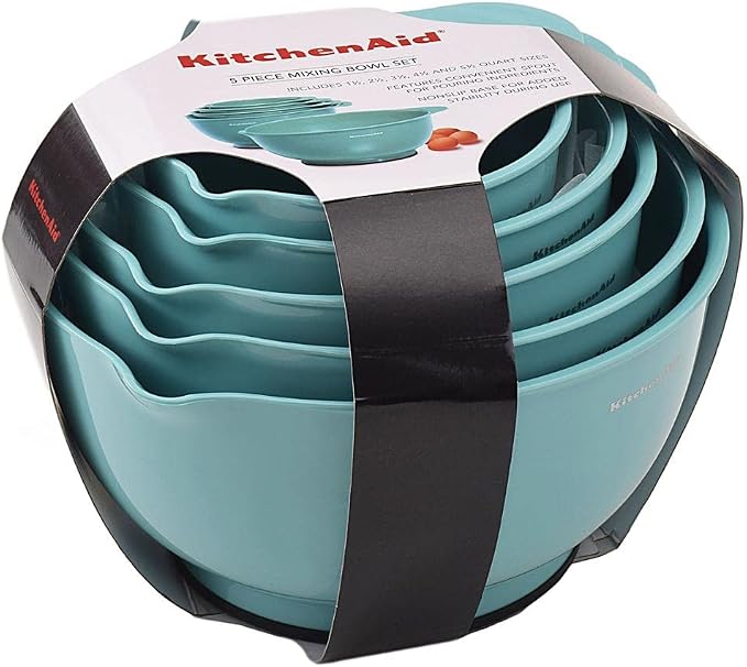 KitchenAid KE178OSAQA Classic Mixing Bowls, Aqua Sky 2 - Image 7