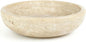 Handmade Travertine Stone Bowl | 7.8" Decorative Key & Fruit Bowl | Kitchen Counter, Dining Table Centerpiece, Entryway & Office Desk Decor (Beige)