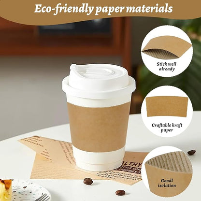 500 Pcs Coffee Sleeves, Recyclable Cup Sleeve - Image 4