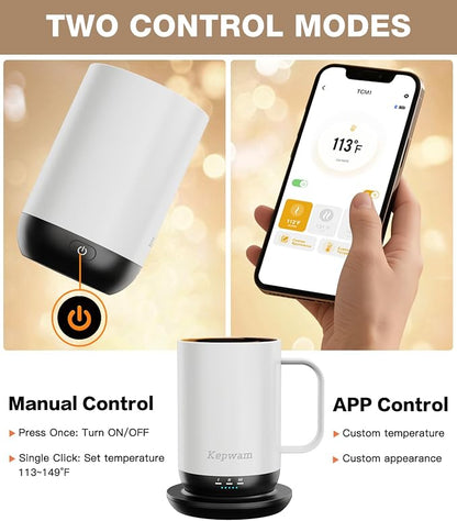 Kepwam Self-Heating Coffee Mug T1, 16oz Rechargeable Heated Coffee Mug - Image 4