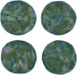 Humble Hilo Handmade Felt Coaster, 3.9 inches, Set of 4 (Thin Green Marbelized)