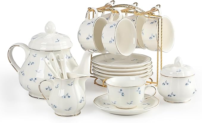 Sweejar 23 Pcs Floral Tea Sets by Sweejarco1949
