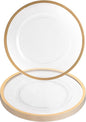 PARTY BARGAINS 13-Inch Charger Plates - 8 Pack, Clear Gold Rim, Heavy-Duty Disposable Chargers for Elegant Dining - Ideal for Weddings and Formal Events