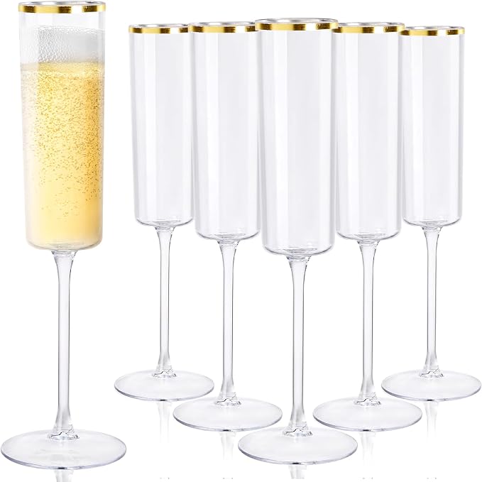Ciaell 24 Pack Plastic Champagne Flutes by Ciaell