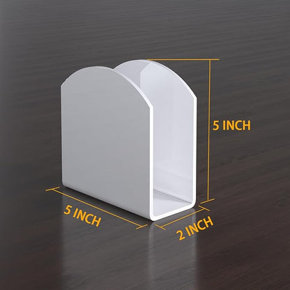 SILUT 2 Pack Napkin Holder for Table, Acrylic Napkins Holder, Napkin Dispenser for Kitchen Table, Cocktail Napkin Holder for Bar, Banquet, Restaurant, Freestanding Napkins Holder - White