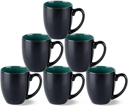 GBhome 16 oz Coffee Mugs Set of 6, Ceramic Coffee Cups- Green by GBhome